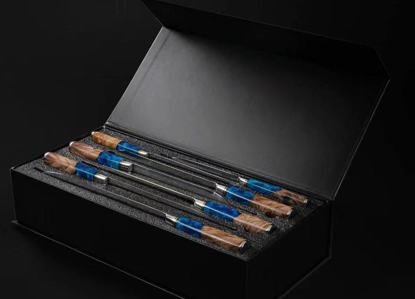 7-Piece VG10 Damascus Steel Chef Knife Set – Premium Japanese Style - Fansee Australia