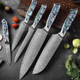 7-Piece Japanese Damascus Steel Chef Knife Set – Premium Quality - Fansee Australia