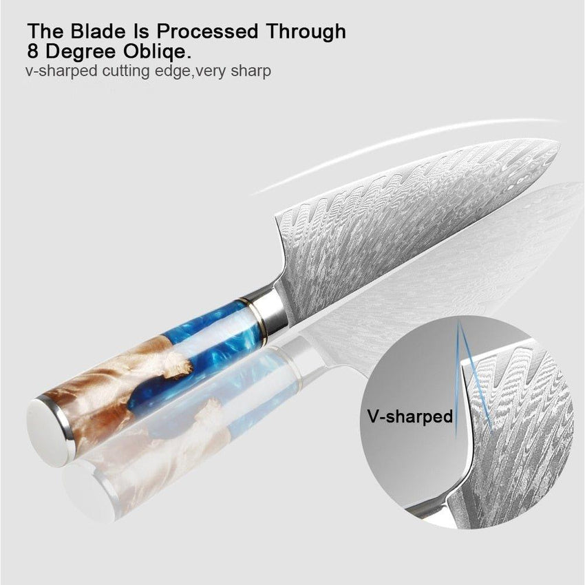 7-Piece VG10 Damascus Steel Chef Knife Set – Premium Japanese Style - Fansee Australia