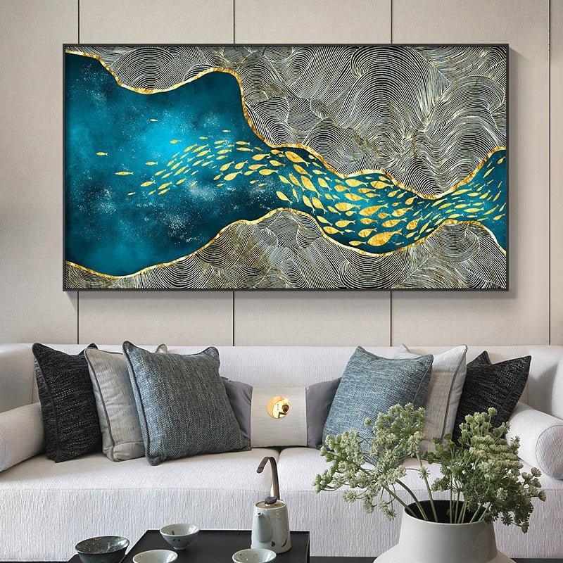 (70x100cm) Amazing Golden Fish Framed Wall Art - Fansee Australia