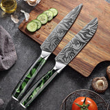 8 Pcs High Carbon Stainless Steel Knife Set Green - Fansee Australia