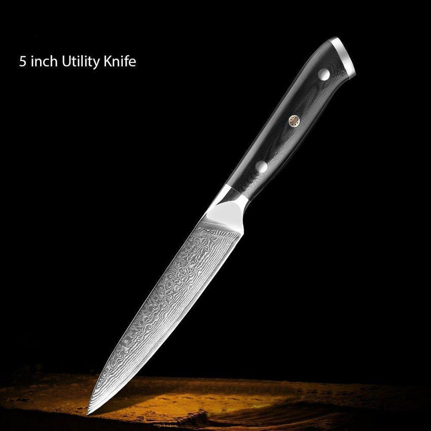 8-Piece 67-Layer Damascus Steel Chef Knife Set – Japanese Precision - Fansee Australia