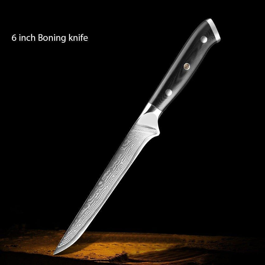 8-Piece 67-Layer Damascus Steel Chef Knife Set – Japanese Precision - Fansee Australia