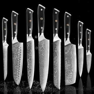 8-Piece 67-Layer Damascus Steel Chef Knife Set – Japanese Precision - Fansee Australia