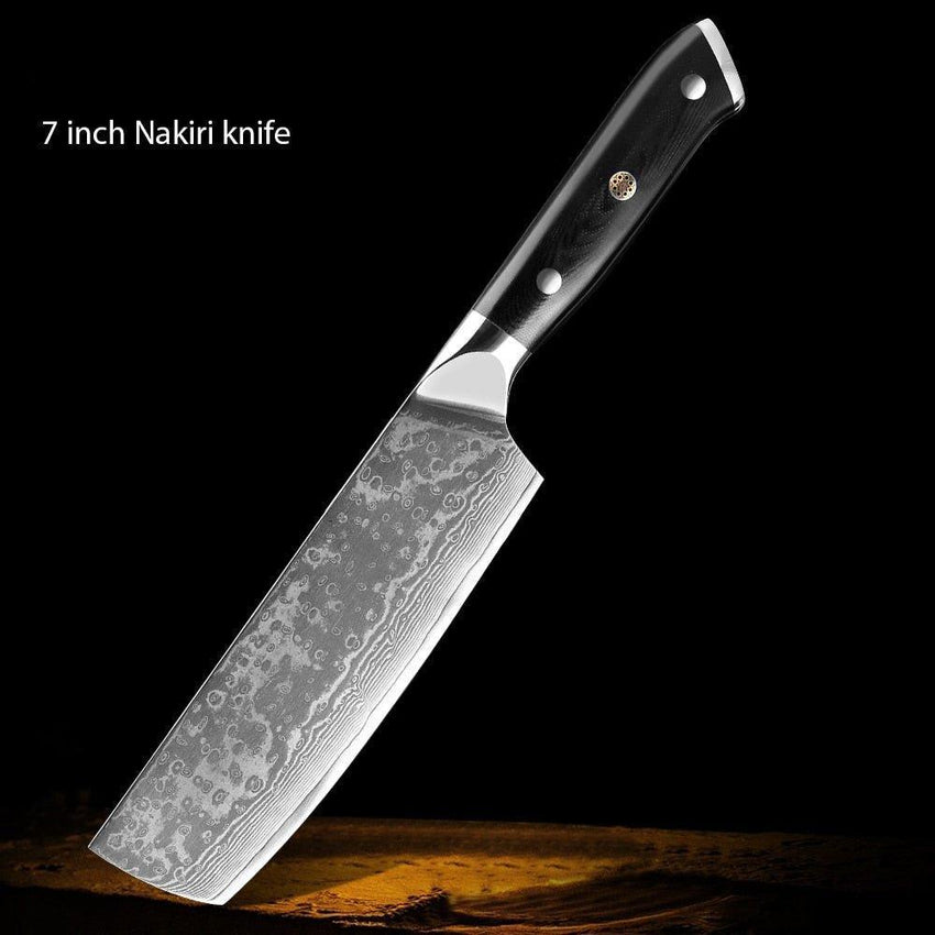 8-Piece 67-Layer Damascus Steel Chef Knife Set – Japanese Precision - Fansee Australia