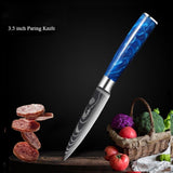 8-Piece Blue Handle Knife Set – High Carbon Stainless Steel - Fansee Australia
