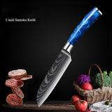 8-Piece Blue Handle Knife Set – High Carbon Stainless Steel - Fansee Australia