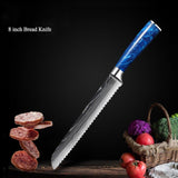 8-Piece Blue Handle Knife Set – High Carbon Stainless Steel - Fansee Australia