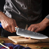 8-Piece Blue Handle Knife Set – High Carbon Stainless Steel - Fansee Australia