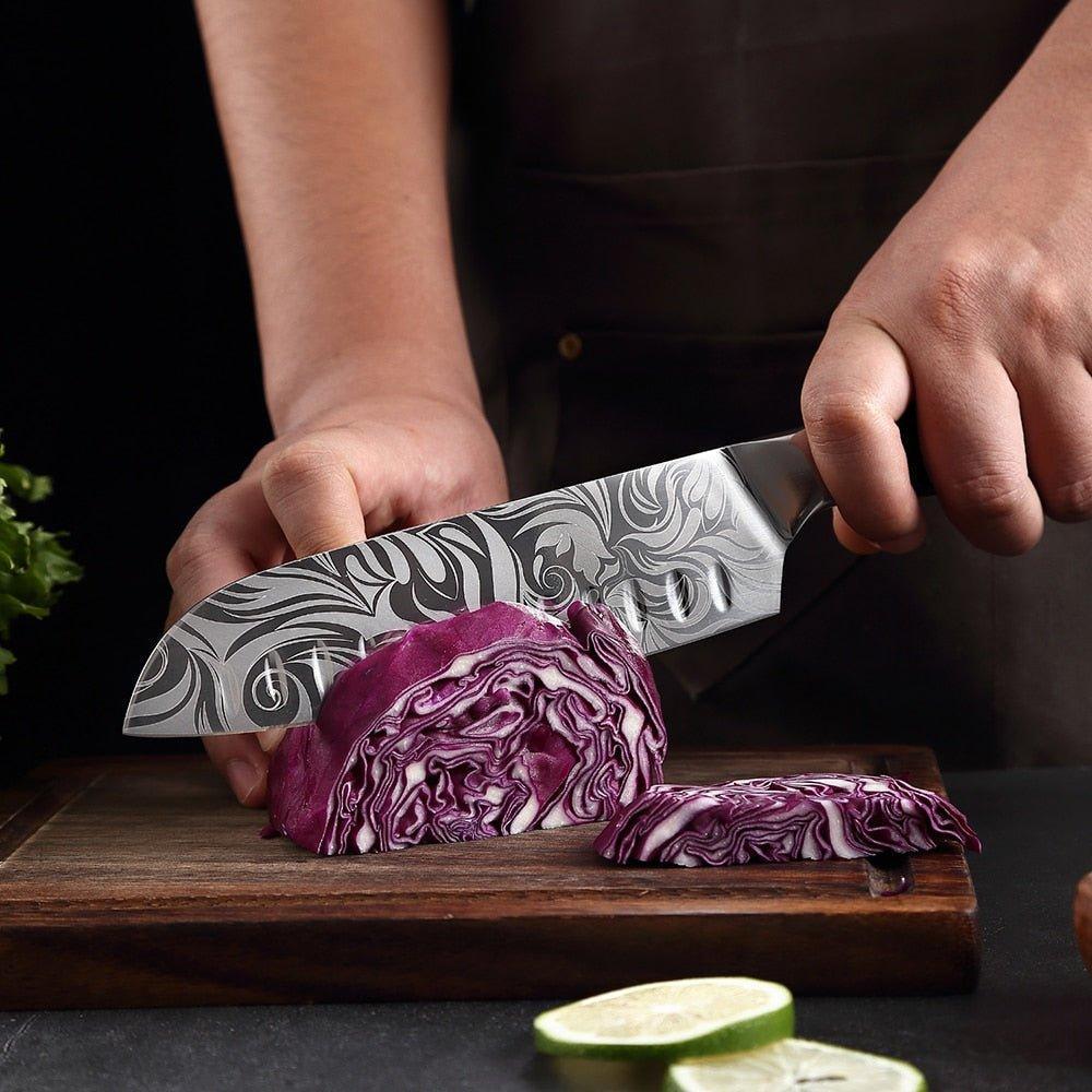 8-Piece Green Handle Knife Set – Stainless Steel Essentials - Fansee Australia