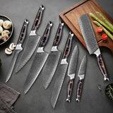 8-Piece VG10 Core Japanese Damascus Knife Set – Full Kitchen Range - Fansee Australia