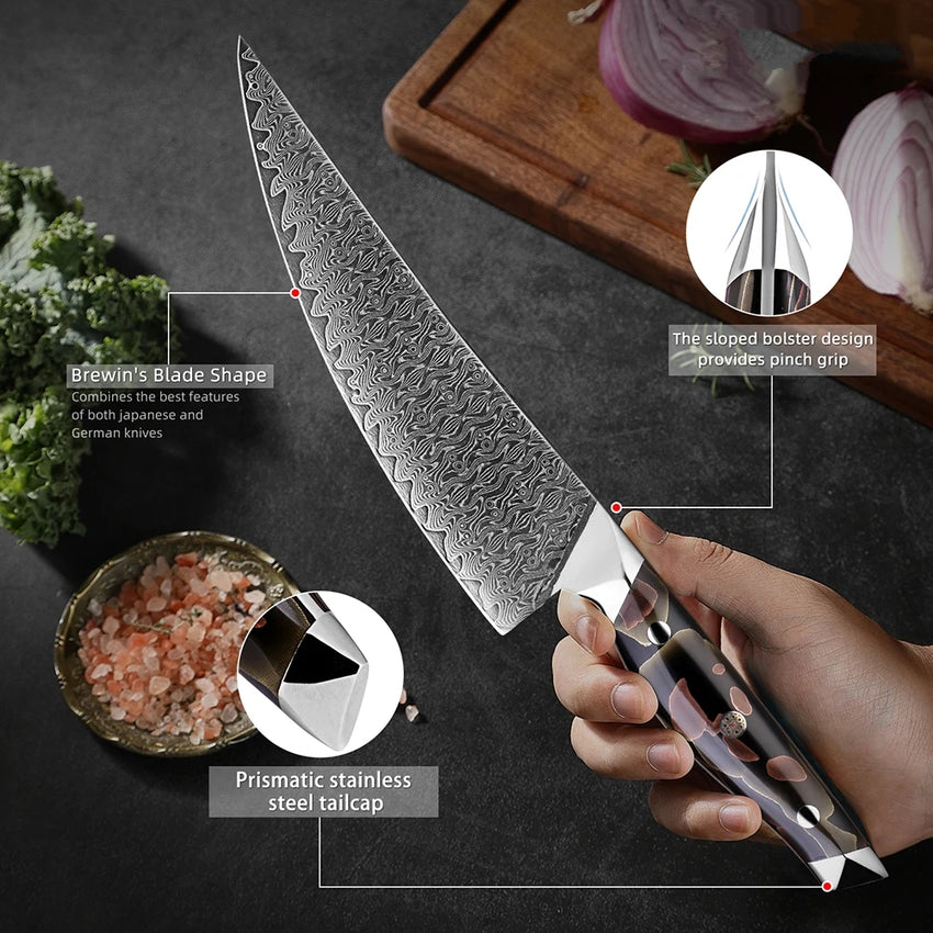8-Piece VG10 Core Japanese Damascus Knife Set – Full Kitchen Range - Fansee Australia