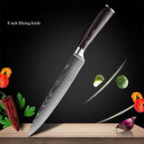 8-Piece Walnut Handle High Carbon Stainless Steel Knife Set – Kitchen Essentials - Fansee Australia