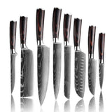 8-Piece Walnut Handle High Carbon Stainless Steel Knife Set – Kitchen Essentials - Fansee Australia