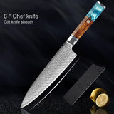 9 Pcs Razor Sharp Japanese Damascus Steel Chef Knife Set - Fansee Australia