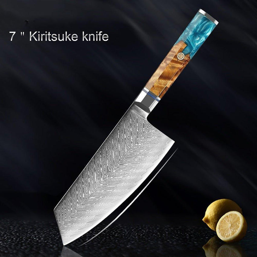 9-Piece Japanese Damascus Steel Chef Knife Set – Razor Sharp Blades - Fansee Australia