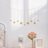 9Pcs Wood Gold Star Garland Wall Decoration Set - Fansee Australia