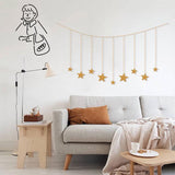 9Pcs Wood Gold Star Garland Wall Decoration Set - Fansee Australia