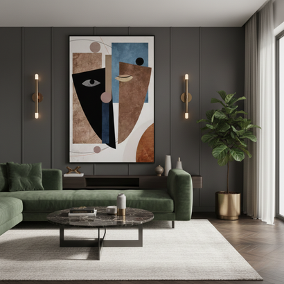 Cubist Reflections: Modern Abstract Art Painting (85x120cm)