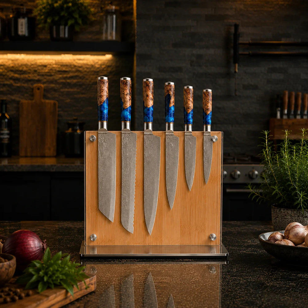 Artisan Edge Magnetic Knife Block – Premium Double-Sided Bamboo Knife Holder