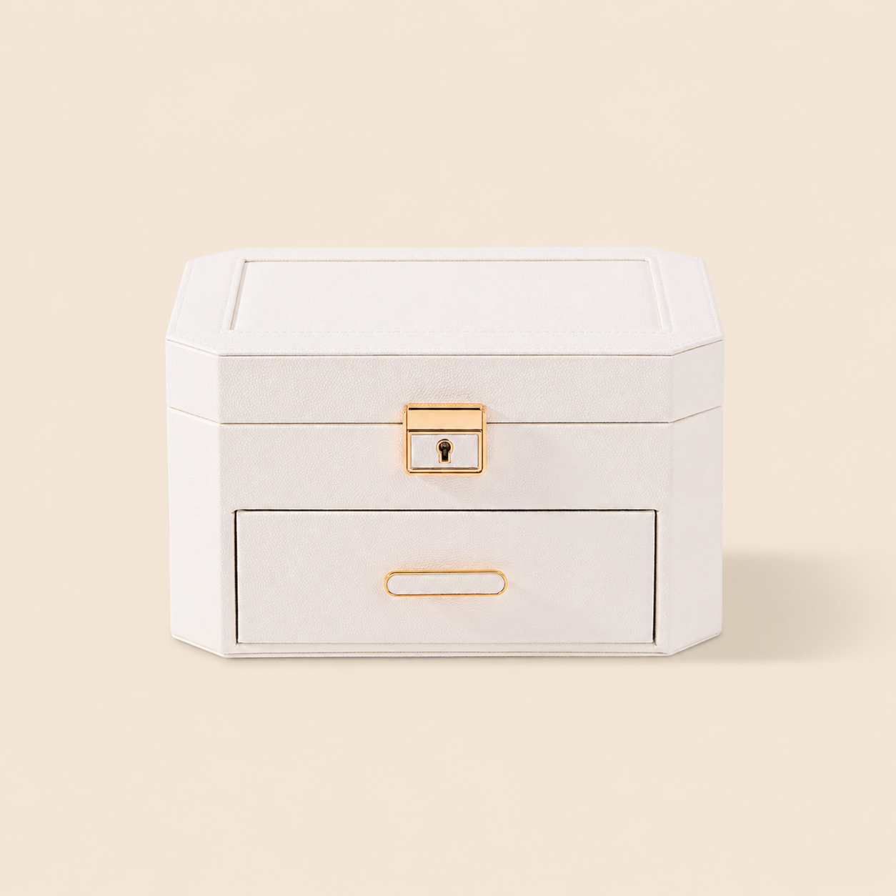 Large Jewellery Box with Drawer & Lock – Two-Tier Jewellery Organiser