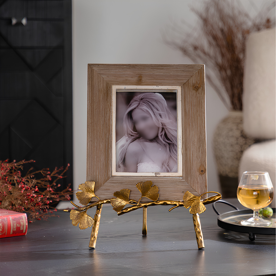 Fansee® Ginkgo Gold Photo Frame With Display Stand