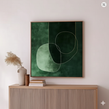 Emerald Balance – Framed Abstract Green Canvas Art