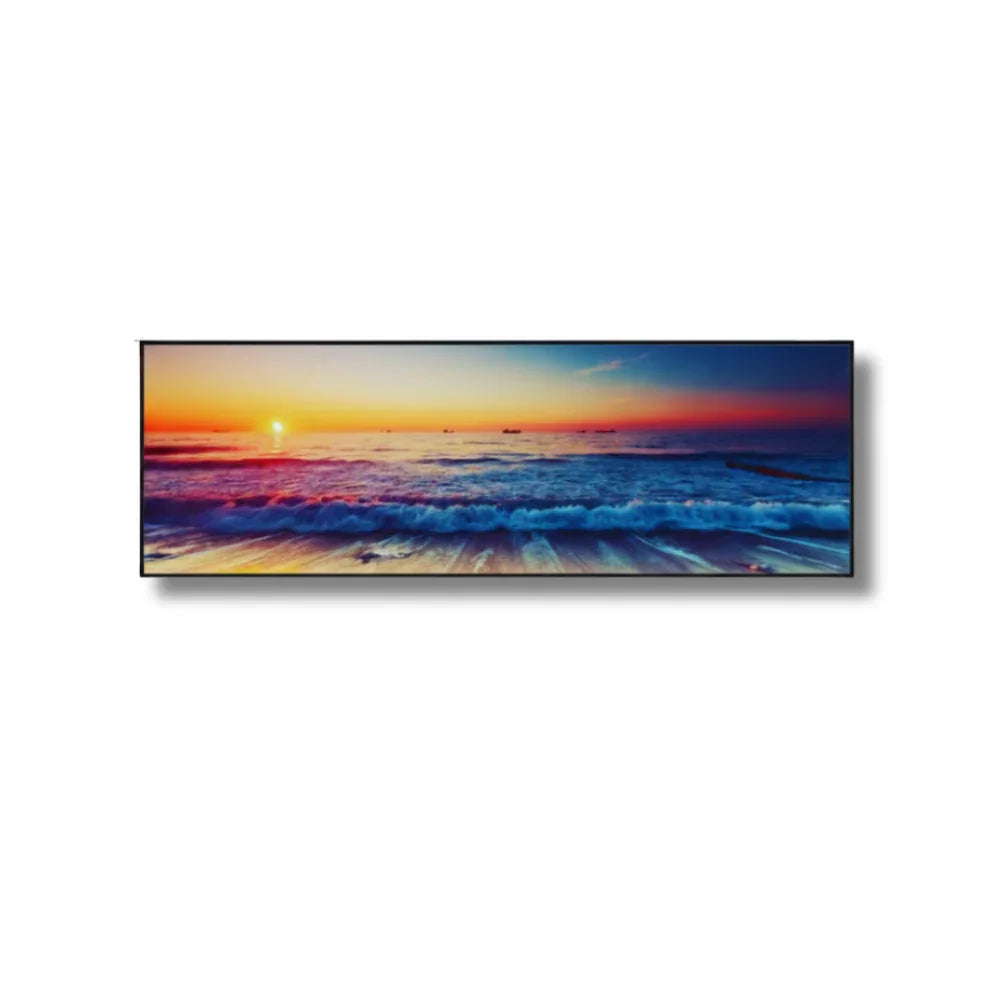Sunset Symphony – Beach Horizon Framed Wall Art (50x150cm) - Fansee Australia