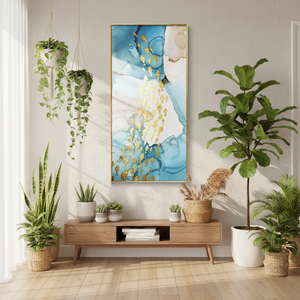 Golden Fish Symphony Abstract Framed Wall Art