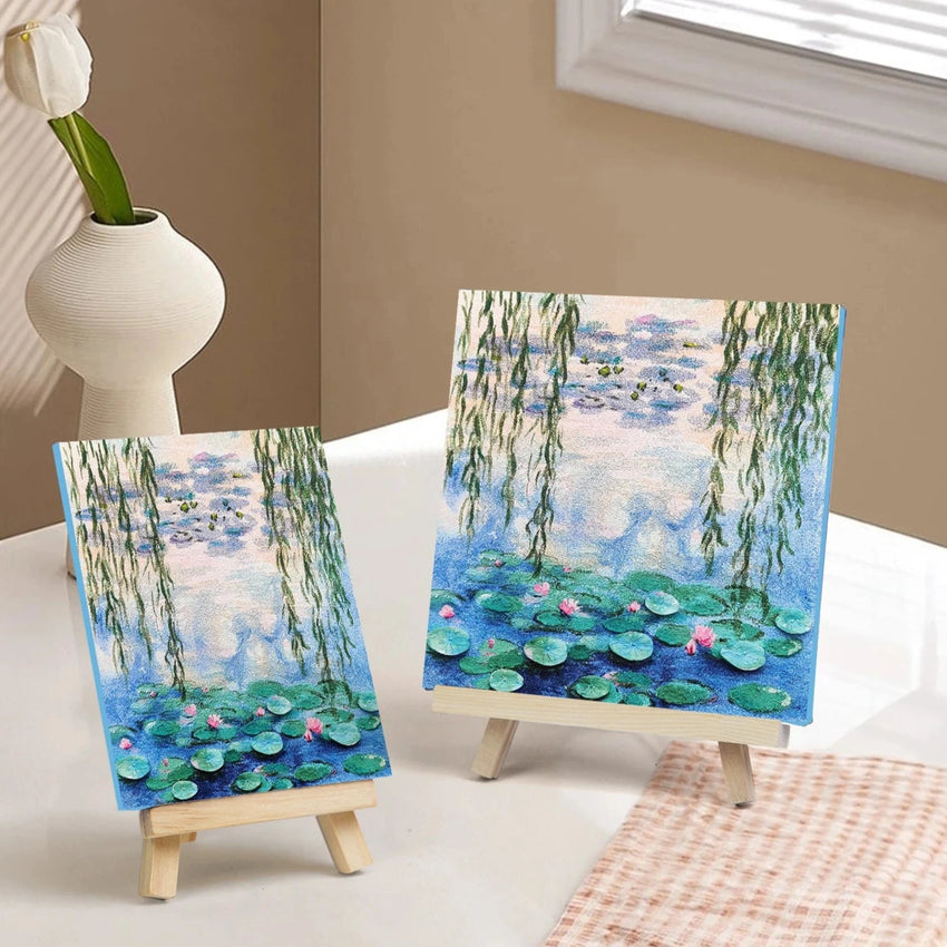 Water Lily Textured Art Kit – Monet-Inspired DIY Gift Box with Easel
