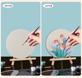 Tulip Bloom DIY Textured Painting Kit – 3D Quartz Sand Canvas with Easel
