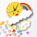 Magical Sun Rainbow Nursery Wall Clock