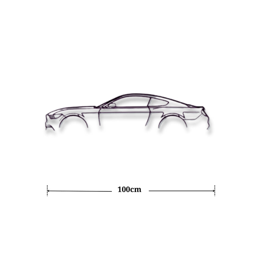 Modern Muscle Car Silhouette Metal Wall Art