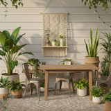 Macrame Wooden Floating Shelf Wall Hanging Planter