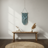 Handmade Macrame Wall Hanging with Tassels - Blue