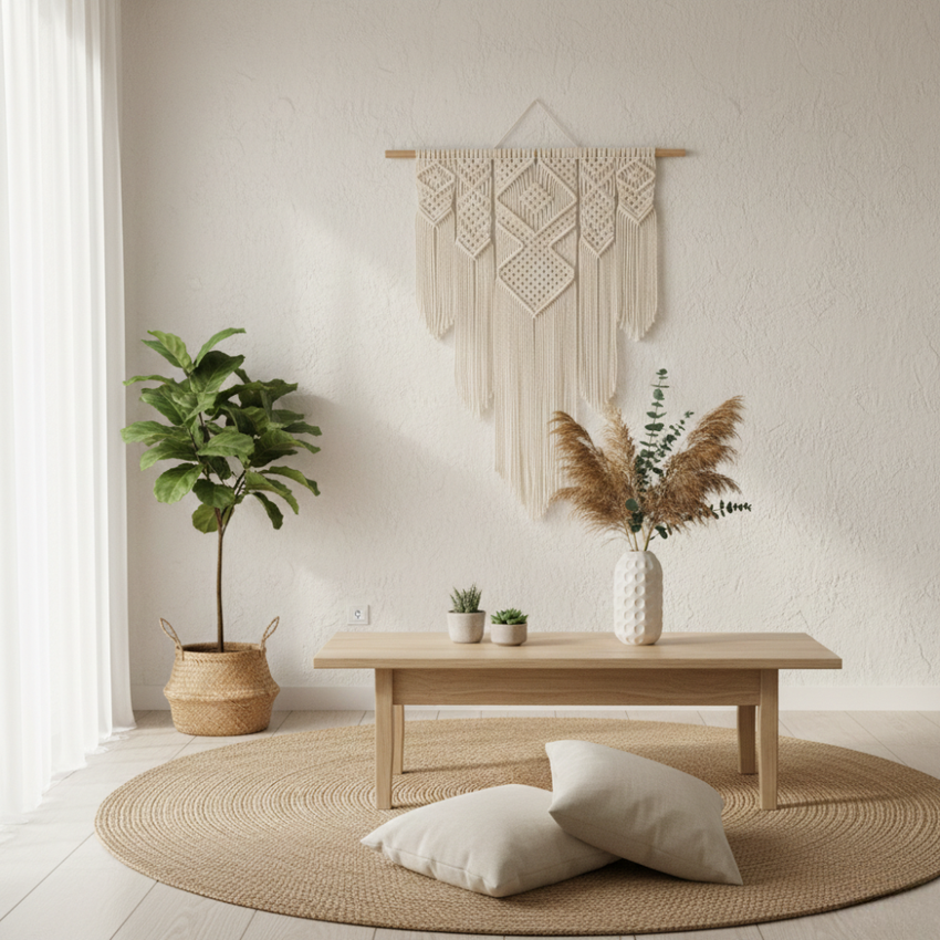 Large Handwoven Boho Macrame Wall Hanging Art Tapestry