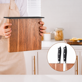 MagnaCraft Acacia Magnetic Knife Block – Double-Sided Knife Holder Stand