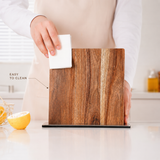 MagnaCraft Acacia Magnetic Knife Block – Double-Sided Knife Holder Stand