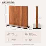 MagnaCraft Acacia Magnetic Knife Block – Double-Sided Knife Holder Stand