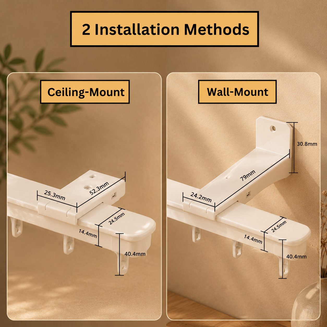Premium Extendable S-Fold & Wave Fold Curtain Track (226–370cm)