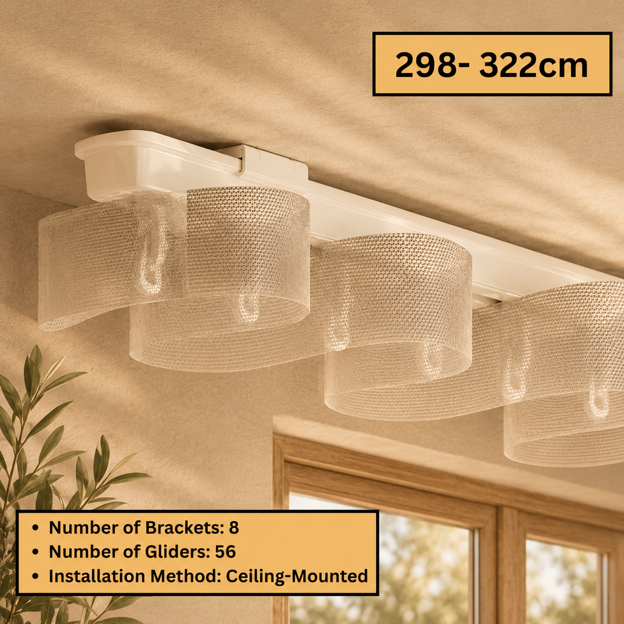 Premium Extendable S-Fold & Wave Fold Curtain Track (226–370cm)