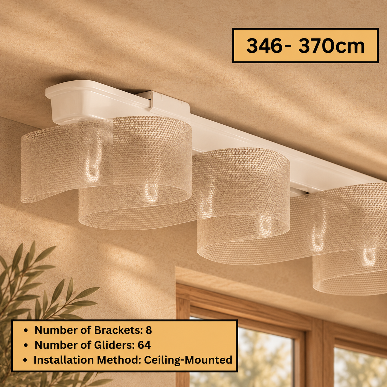 Premium Extendable S-Fold & Wave Fold Curtain Track (226–370cm)