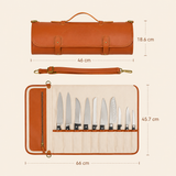 Professional 11-Pocket Chef Knife Roll Bag – Premium Microfiber Leather Culinary Storage Case with Shoulder Strap