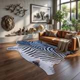 Safari Luxe: Large Faux Zebra Print Suede-Back Rug
