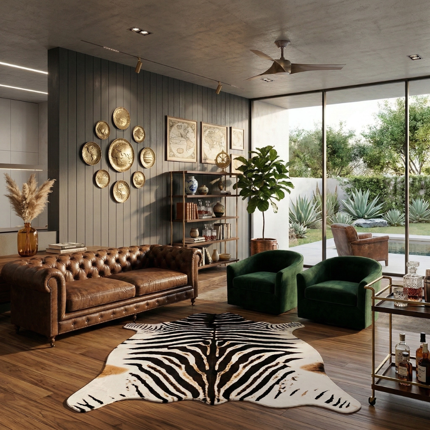 Safari Luxe: Large Faux Zebra Print Suede-Back Rug