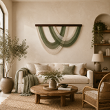 Sage Cascade Fibre Wall Art – Oversized Handwoven Macrame Hanging