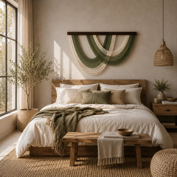 Sage Cascade Fibre Wall Art – Oversized Handwoven Macrame Hanging
