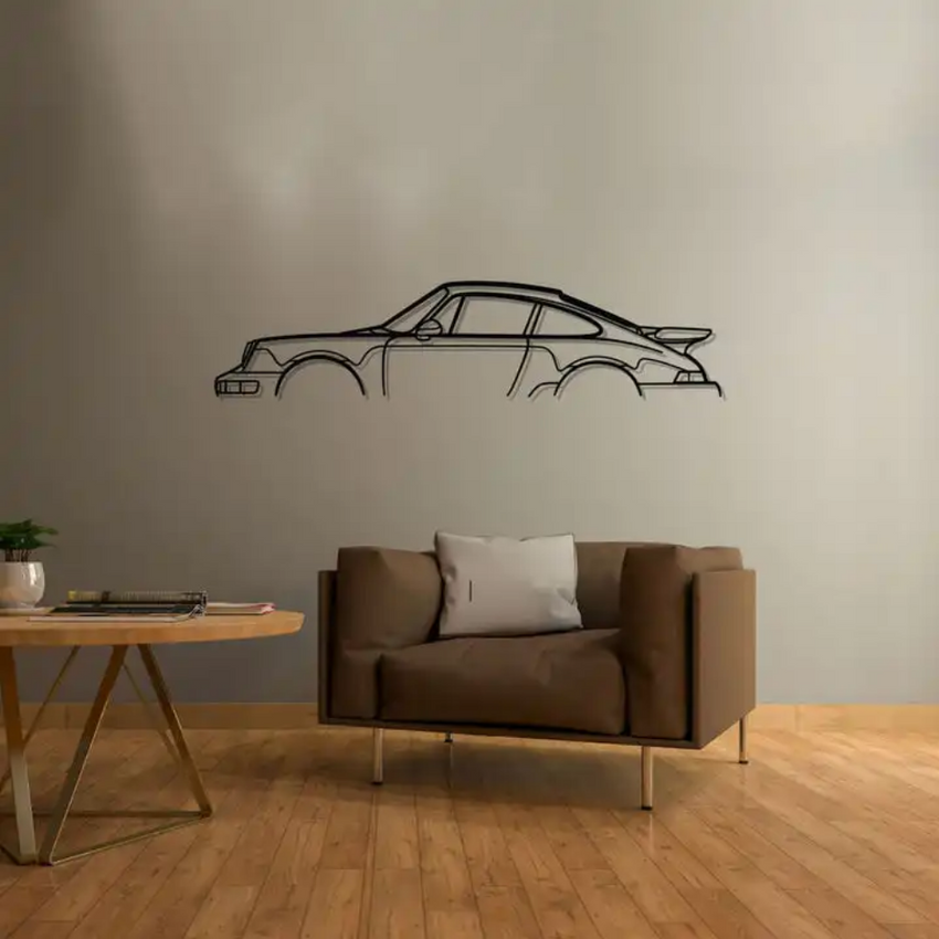 Iconic 90s Turbo Silhouette Metal Wall Art