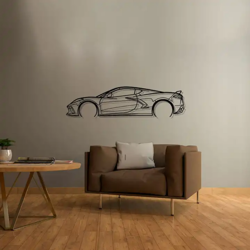 High-Performance Car Silhouette Metal Wall Art