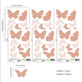 48 Pcs Boho Butterflies Wall Stickers